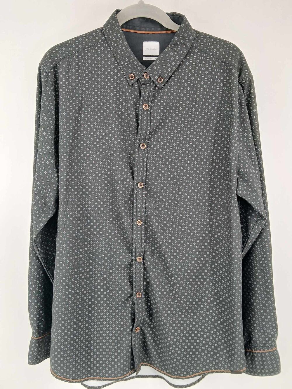 Green print button-down shirt, JB Holt Standard Fit